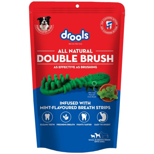 Drools Double Brush Dental Treat for Small and Medium Breed Dogs